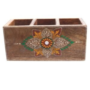 Mango Wood hand Painted  Knifes/ Spoon Holder