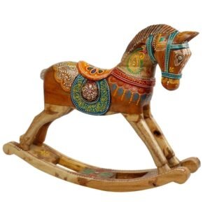 Wooden Decorative Hand Embossed & Painted Rocking Horse