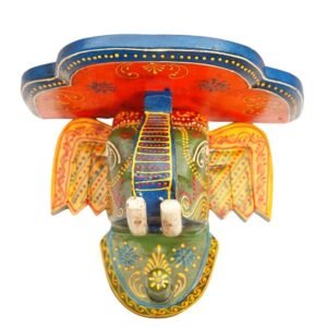 Multi Color hand Embossed  Elephant Face Wall Shelf