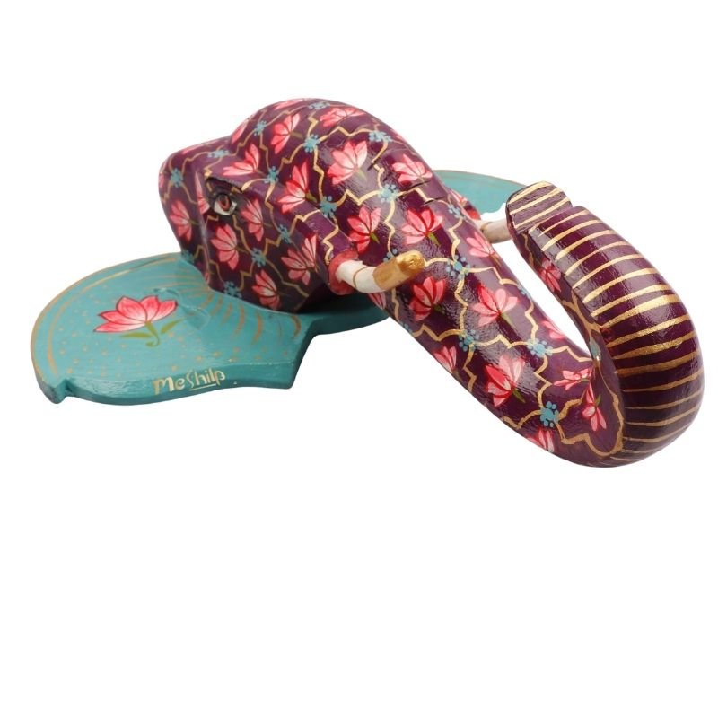 Multi Color Hand Embossed Wall Hanging Elephant Face