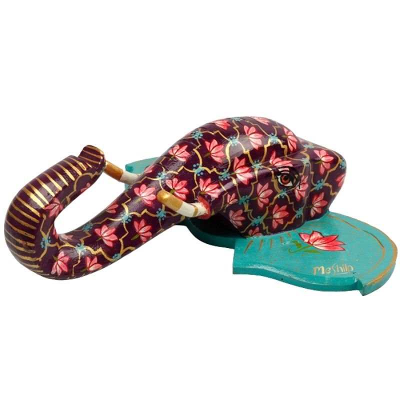 Multi Color Hand Embossed Wall Hanging Elephant Face