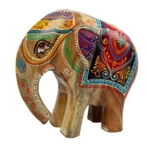 Wooden Decorative Hand Embossed & Painted Elephant