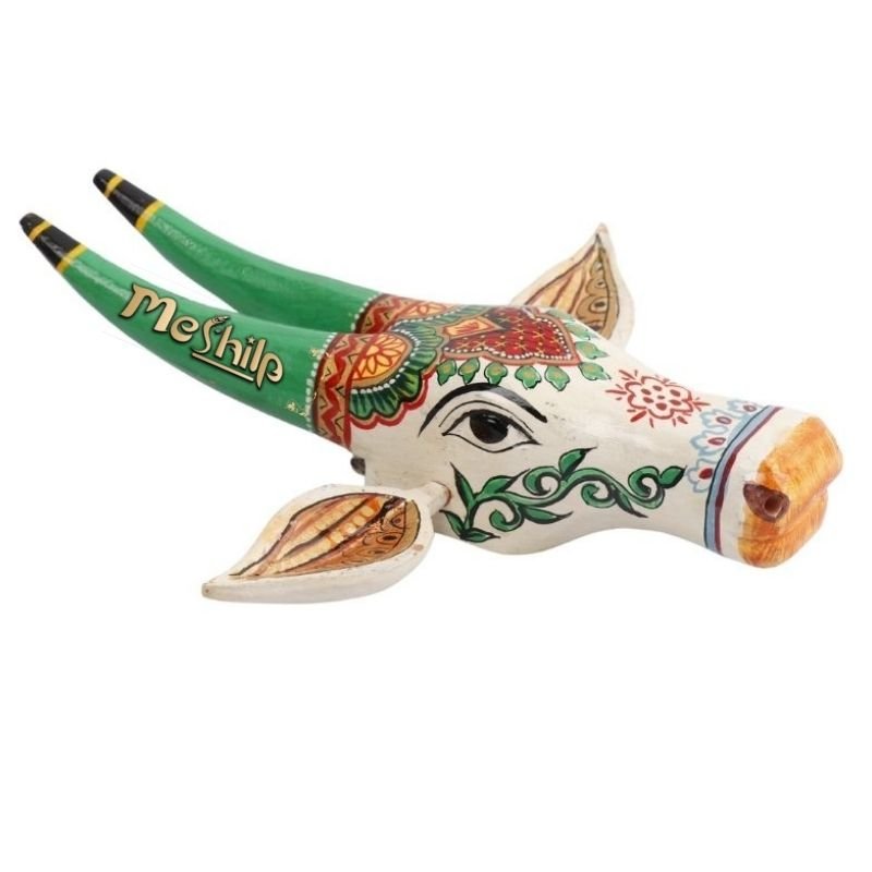 Wooden Cow head Wall Hanging