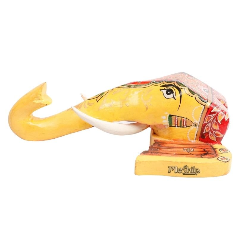 Multi Color Hand Embossed Wall Hanging Elephant Face