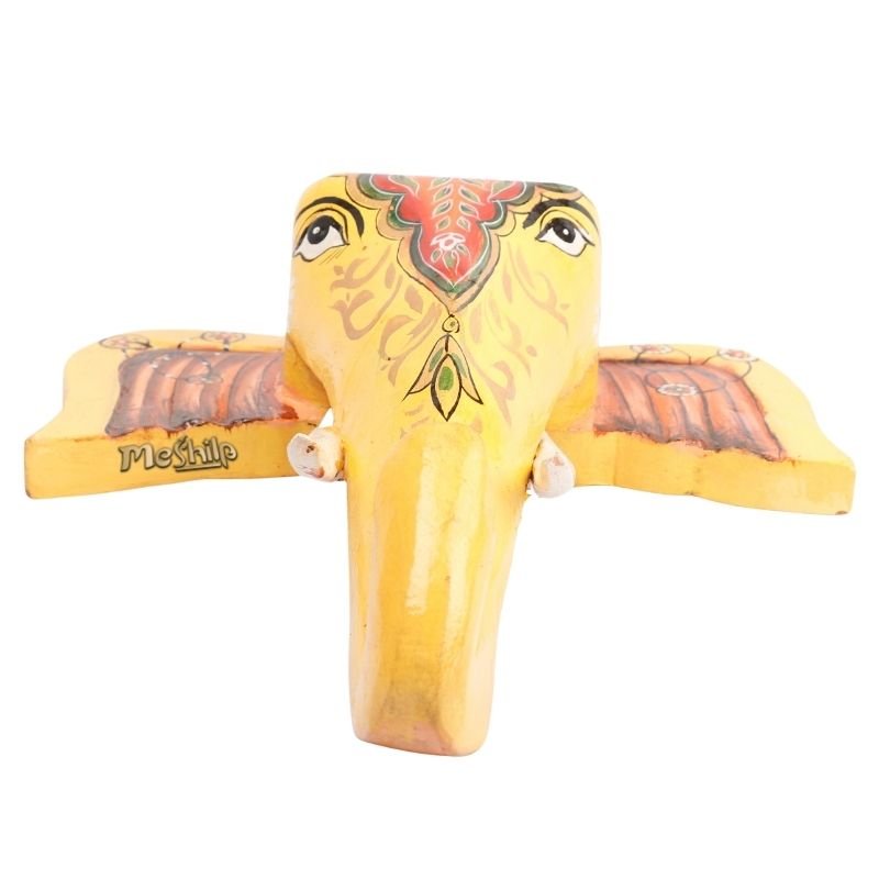 Multi Color Hand Embossed Wall Hanging Elephant Face