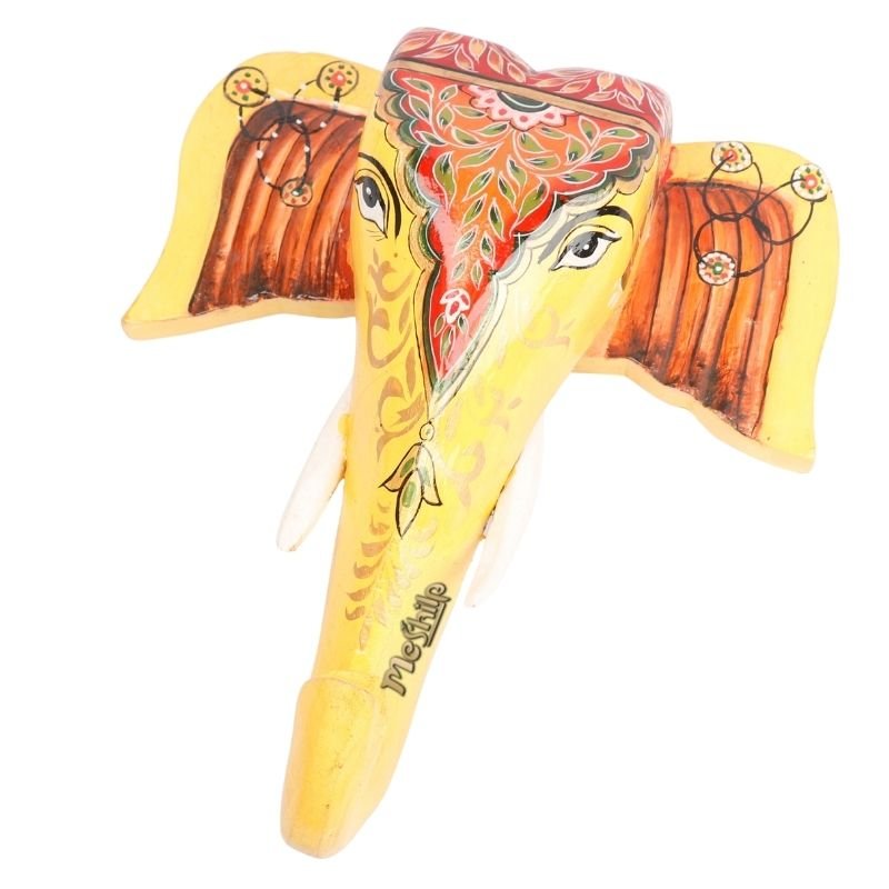 Multi Color Hand Embossed Wall Hanging Elephant Face