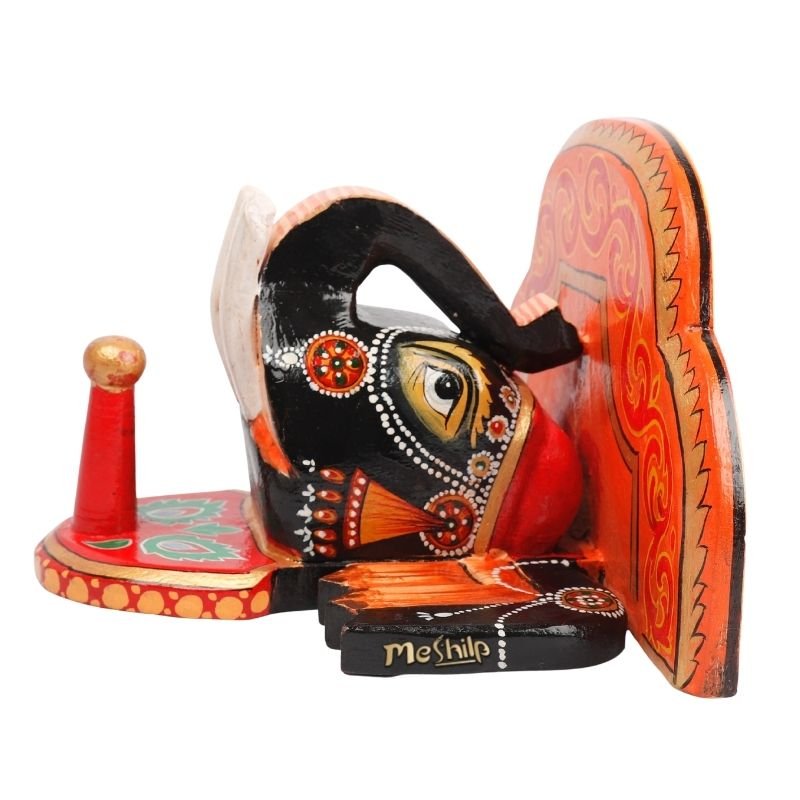 Multi Color hand Embossed Elephant Face Wall Shelf