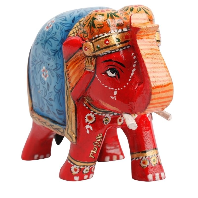 Wooden Decorative Hand Painted Elephant