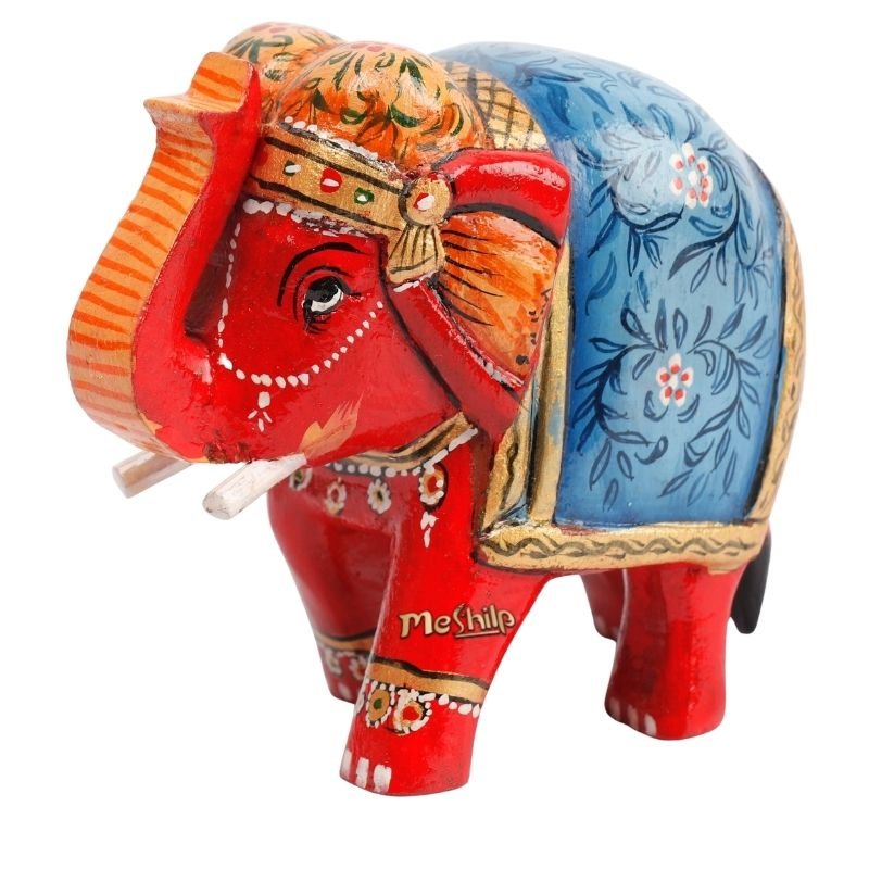 Wooden Decorative Hand Painted Elephant