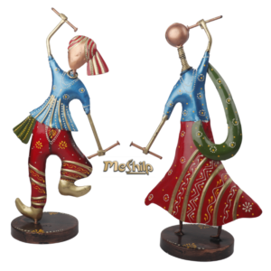 Iron Decorative Garba Dancing Couple  Show piece for home,Office  Decor.