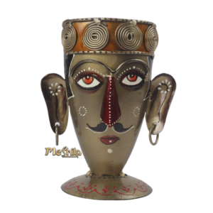 Handcrafted Vilage man Face Pen holder