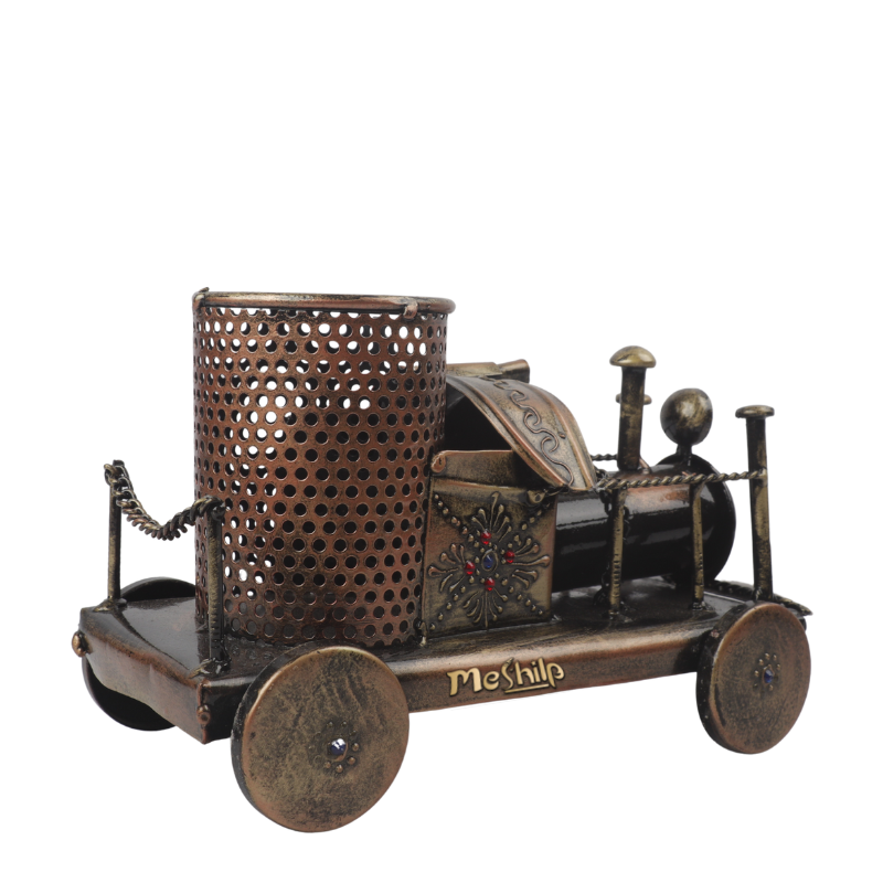 Decorative Handcrafted Antique Finish Engine Shape Pen holder