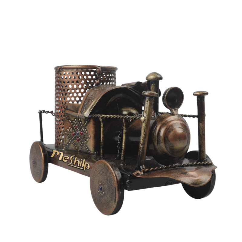 Decorative Handcrafted Antique Finish Engine Shape Pen holder