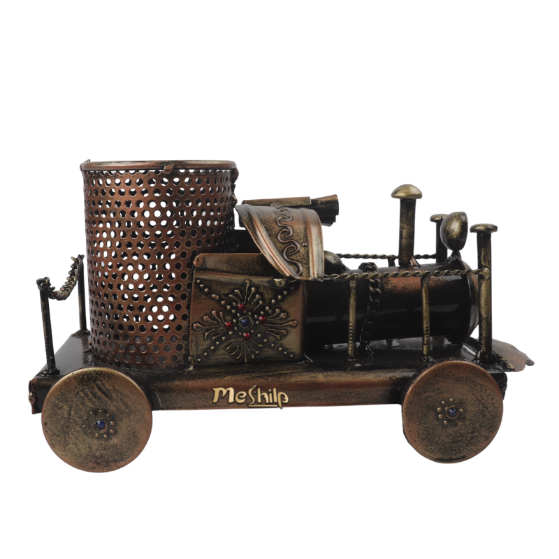 Decorative Handcrafted Antique Finish Engine Shape Pen holder